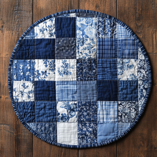 Rustic Denim Dreams WU2103106CL Quilted Round Mat
