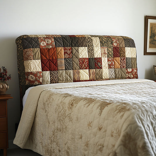 Rustic Patchwork WJ1712017CL Quilted Headboard Slipcover