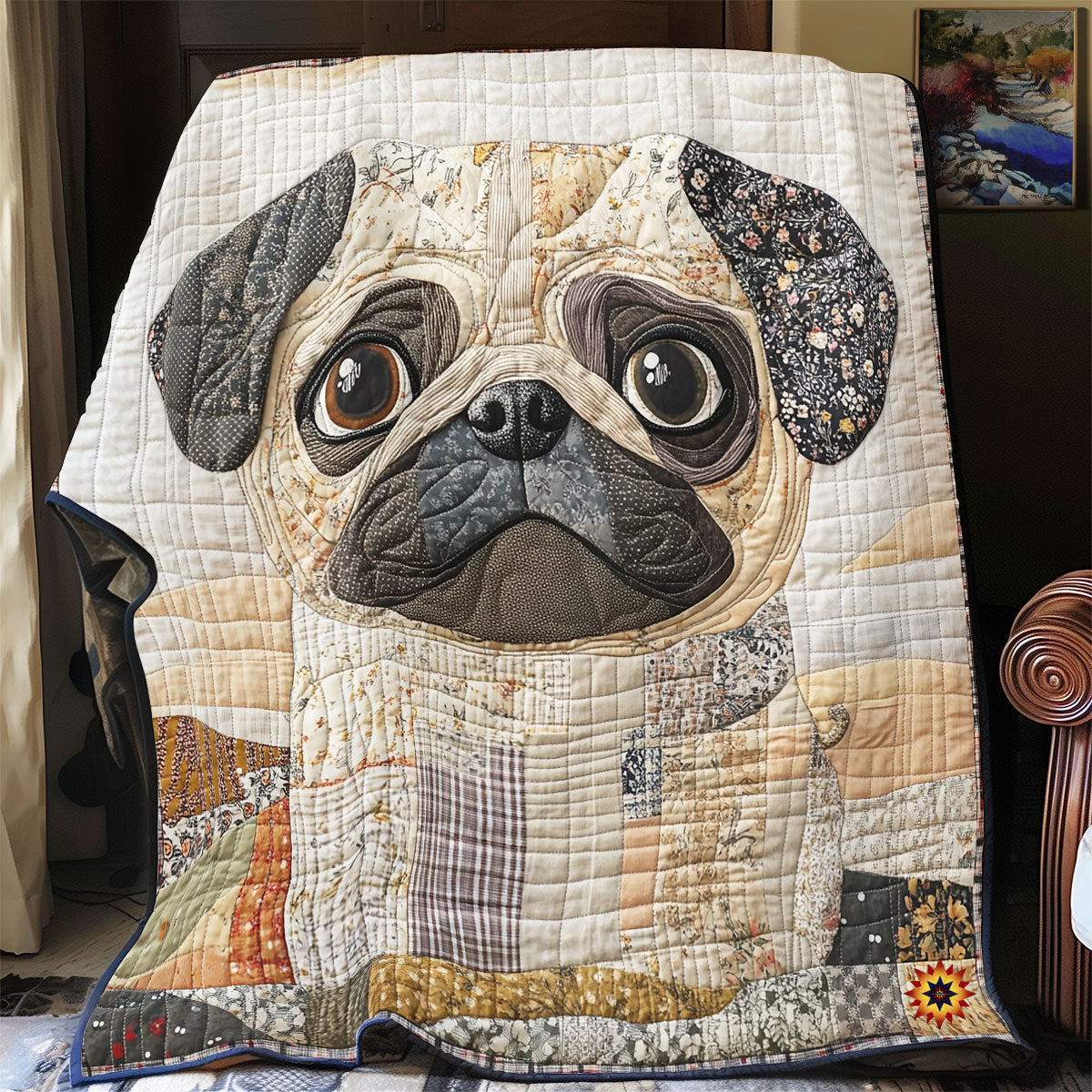 Sad Pug WU1912014CL Quilt