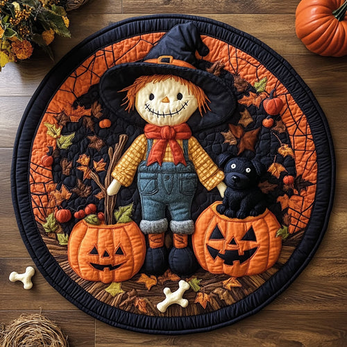 Scarecrow Pumpkin Pals WN0508042CL Quilted Round Mat