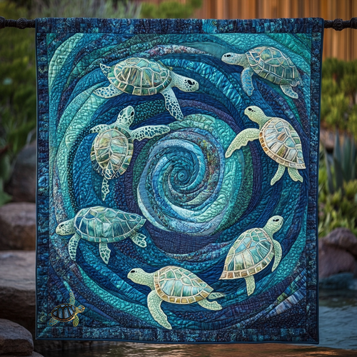 Sea Turtle Circular Vortex WU1112024CL Quilt