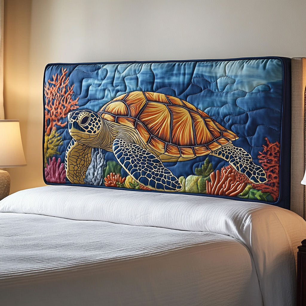 Sea Turtle WJ2412005CL Quilted Headboard Slipcover