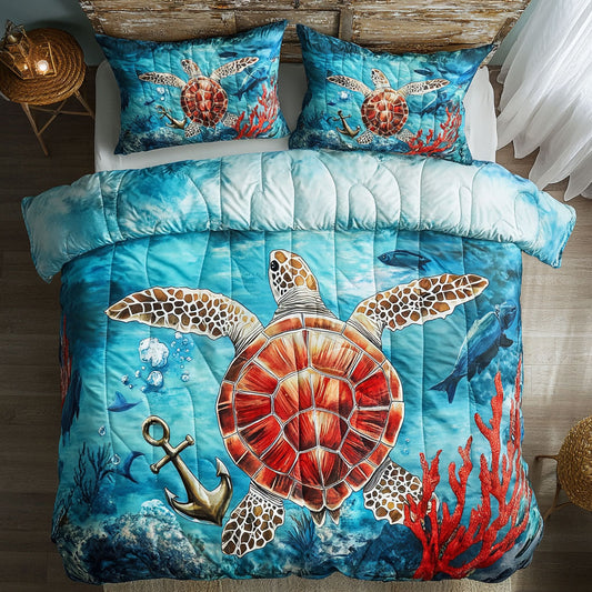Sea Turtles Ocean Waves WU2403046CL Duvet Cover Set