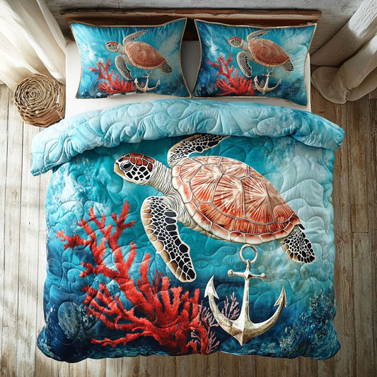 Sea Turtles Ocean Waves WU2403047CL Duvet Cover Set