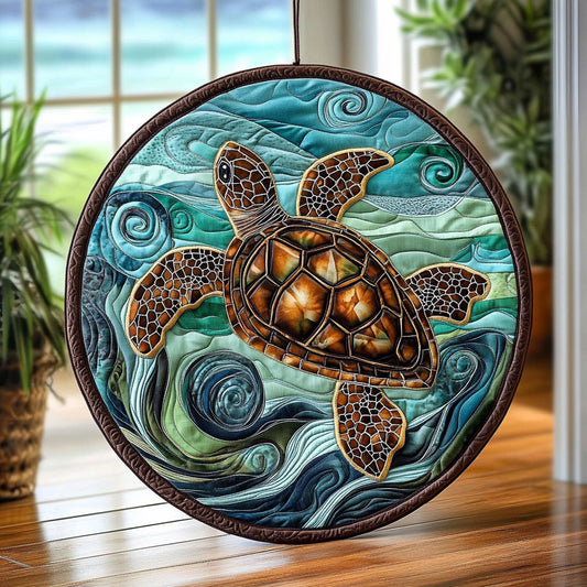 Sea Turtles WU2103099CL Quilted Round Mat