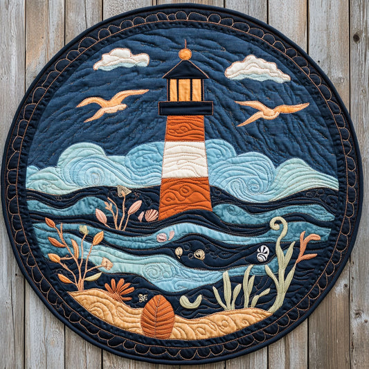 Serene Lighthouse WU2503046CL Quilted Round Mat