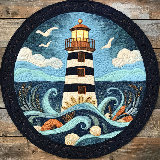 Serene Lighthouse WU2503047CL Quilted Round Mat