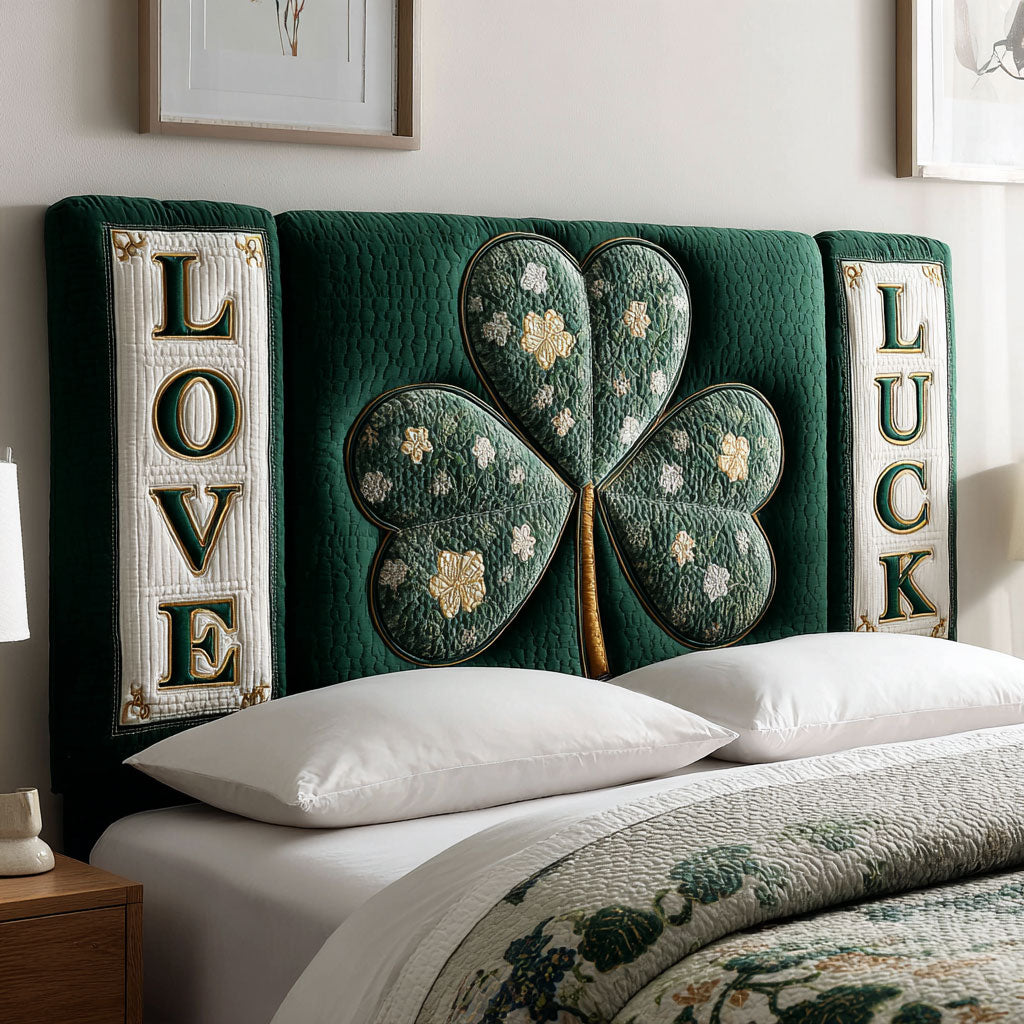 Shamrock Love Luck WJ0501035CL Quilted Headboard Slipcover