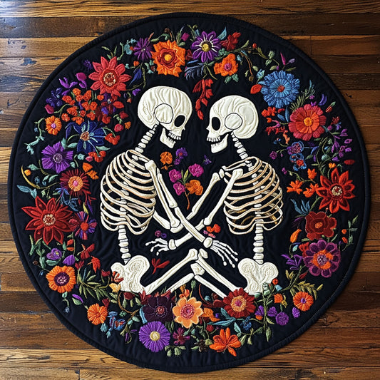 Skeleton You & Me WU2503001CL Quilted Round Mat