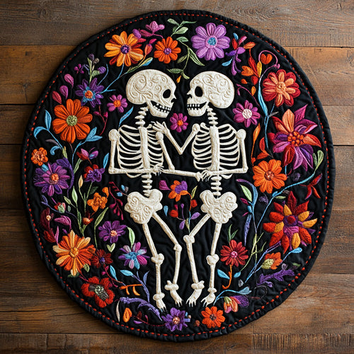 Skeleton You & Me WU2503002CL Quilted Round Mat