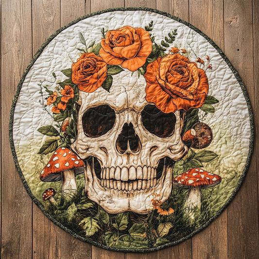 Skull Be Forgotten WU2503024CL Quilted Round Mat