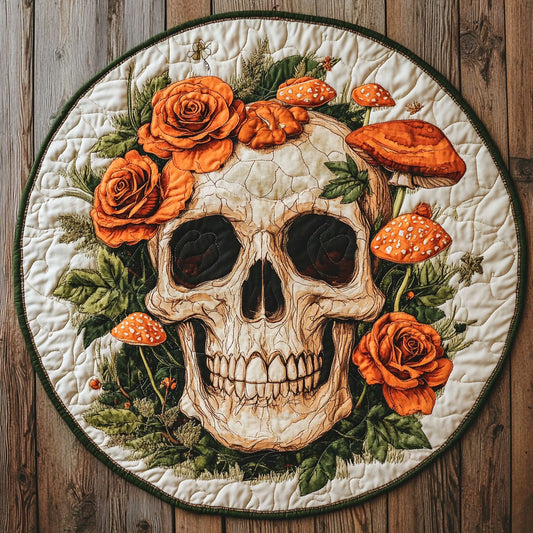 Skull Be Forgotten WU2503025CL Quilted Round Mat
