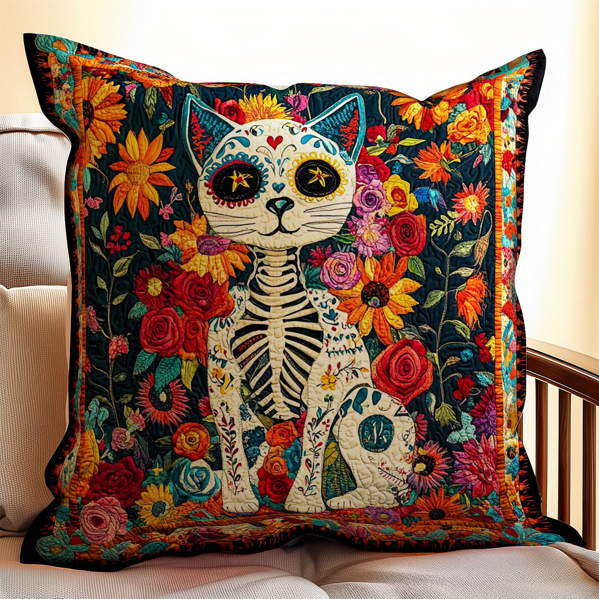 Skull Day Of The Dead WX0303146CL Quilt Pillow Case