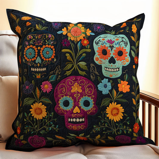 Skull Floral WX0403124CL Quilt Pillow Case