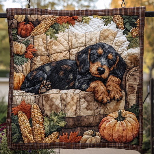 Sleeping Dachshund WU3112001CL Quilt