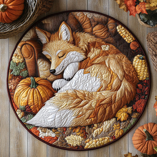 Sleeping Fox WU2103061CL Quilted Round Mat