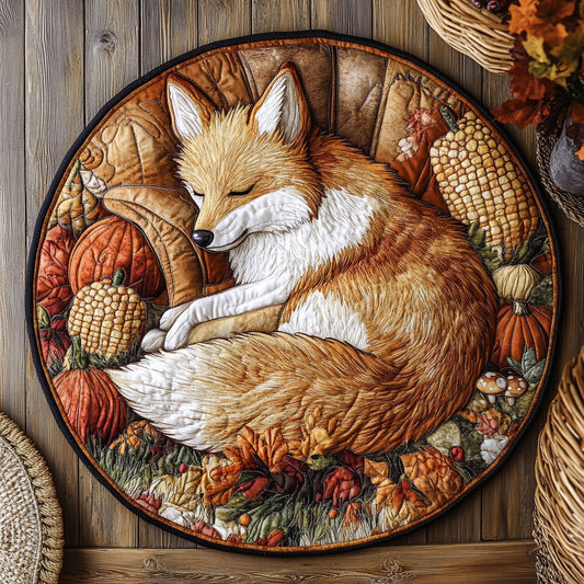 Sleeping Fox WU2103062CL Quilted Round Mat