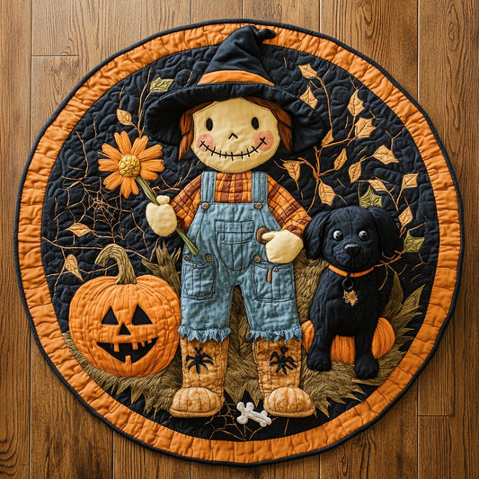 Smiles With Scarecrow WN0508045CL Quilted Round Mat