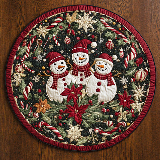 Snowman Glow WN0508051CL Quilted Round Mat