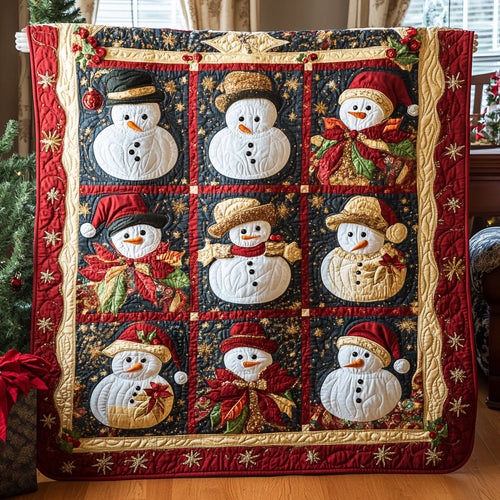 Snowman’s Golden Cheer WN0508061CL Quilt Blanket