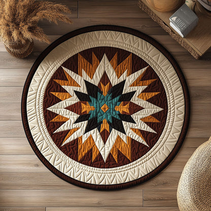 Star Pattern WX2103143CL Quilted Round Mat