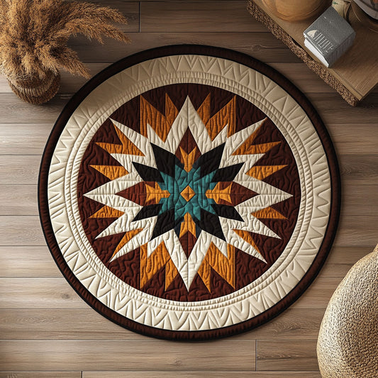 Star Pattern WX2103143CL Quilted Round Mat