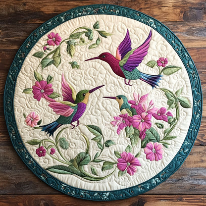 Stunning Hummingbird WX2403091CL Quilted Round Mat