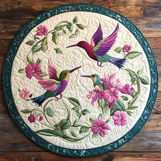 Stunning Hummingbird WX2403091CL Quilted Round Mat