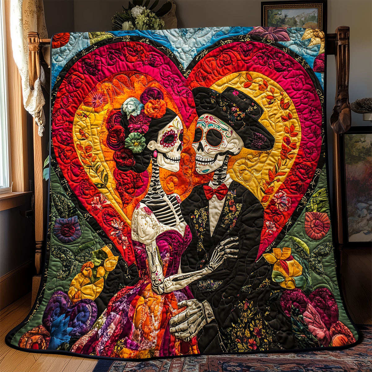 Sugar Skull Romance YR0702021CL Quilt