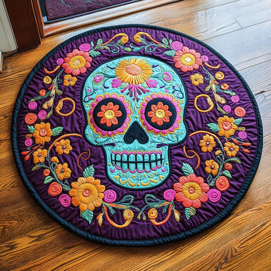 Sugar Skull WU2203033CL Quilted Round Mat