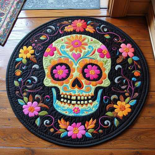 Sugar Skull WU2203035CL Quilted Round Mat
