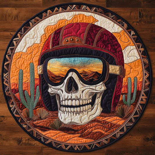 Sunburn Skull WN0908084CL Quilted Round Mat