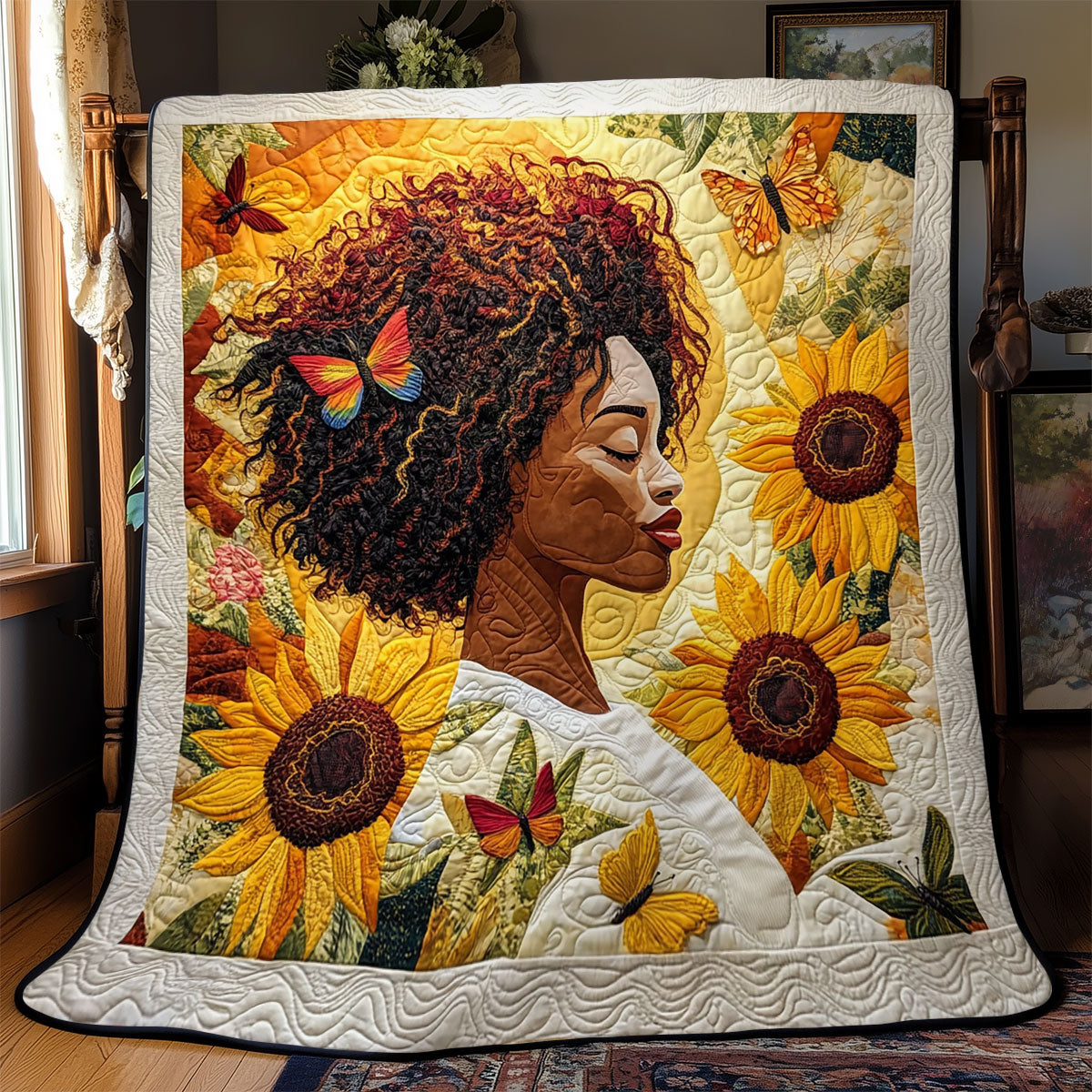 Sunflower And Woman YR0702034CL Quilt