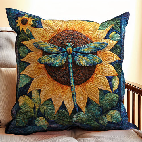 Sunflower Dragonfly WX1703105CL Quilt Pillow Case
