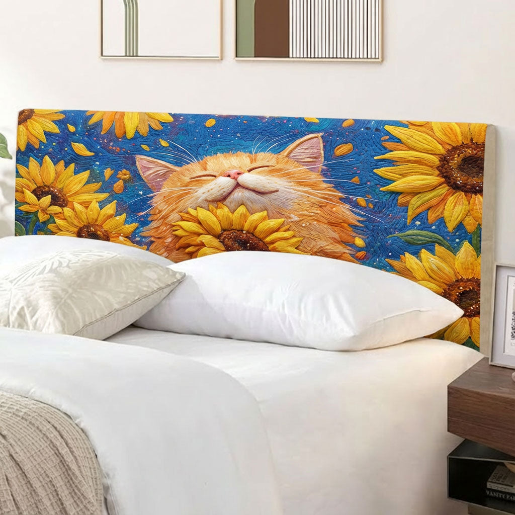 Sunflower Happy Cat WJ2412020CL Quilted Headboard Slipcover
