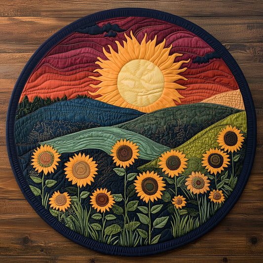 Sunflower Mountain WX2203131CL Quilted Round Mat