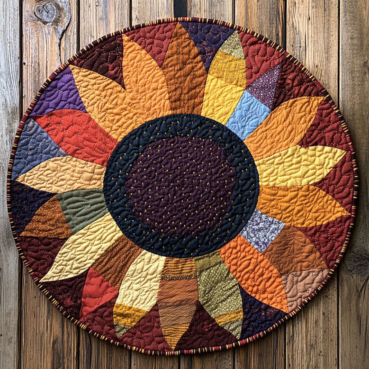 Sunflower Patchwork WU2203070CL Quilted Round Mat