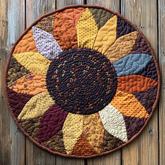 Sunflower Patchwork WU2203071CL Quilted Round Mat