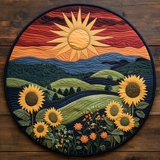 Sunset Mountain WX2203132CL Quilted Round Mat