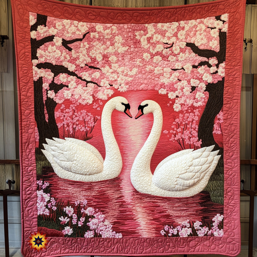 Swan Couple WU0512009CL Quilt