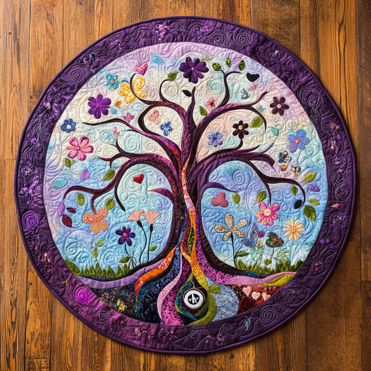 Tree Of Life WU2503028CL Quilted Round Mat