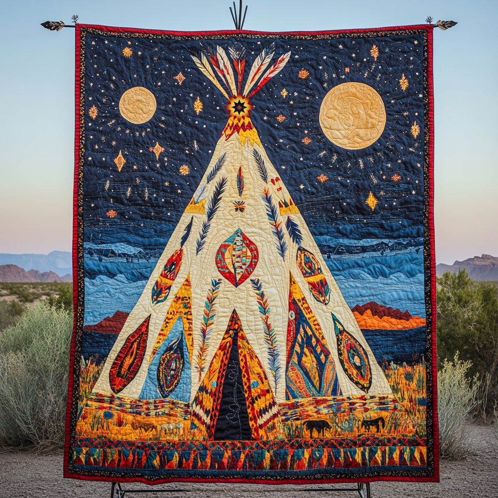 Tribal Teepee WU0911006CL Quilt