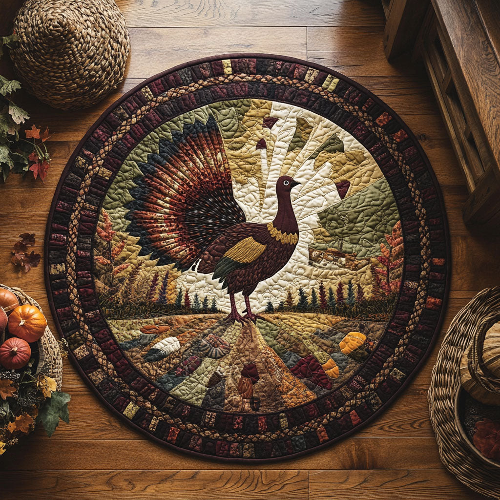 Turkey Track WJ0708152CL Quilted Round Mat
