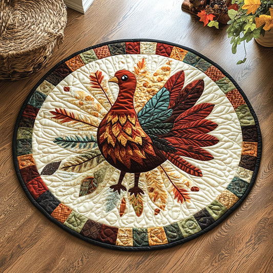 Turkey Trot WJ0708153CL Quilted Round Mat