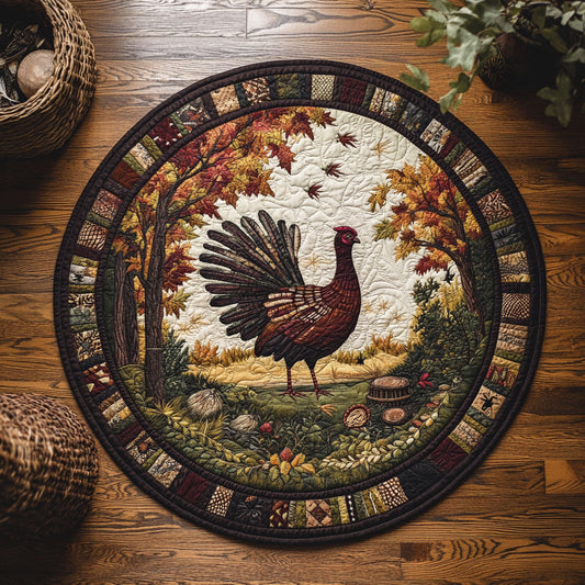 Turkey Trot WJ0708154CL Quilted Round Mat