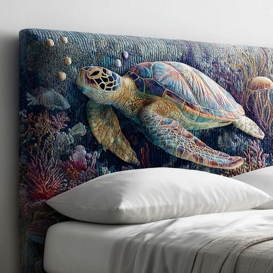 Turtle Drift WJ1712032CL Quilted Headboard Slipcover