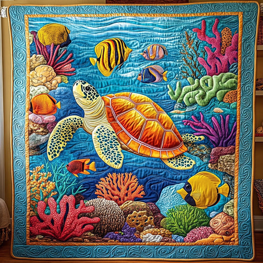 Turtle In Reef Ocean WY0708092CL Quilt