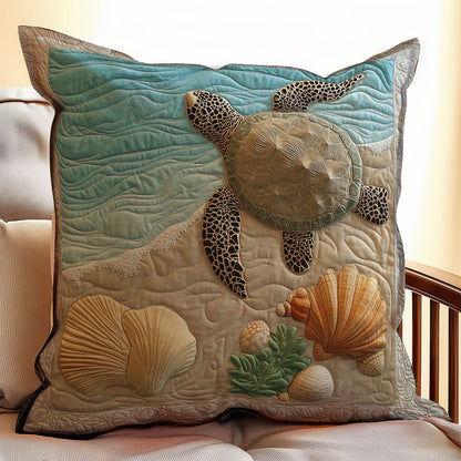 Turtle Sea In Sand WX0303147CL Quilt Pillow Case
