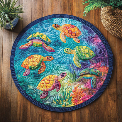 Turtle Sea WX2403096CL Quilted Round Mat