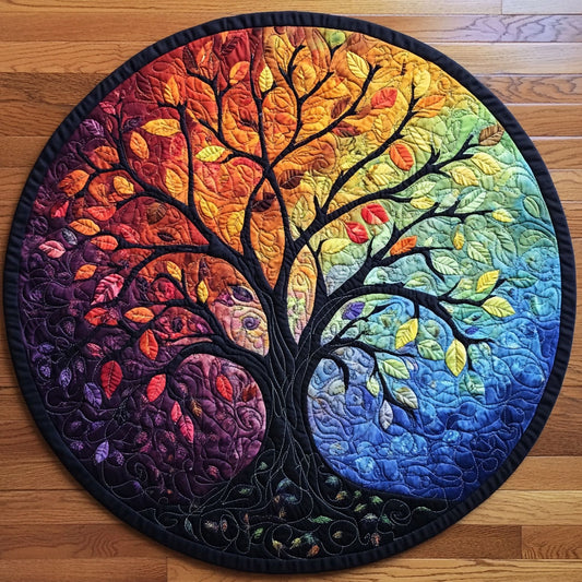 Vibrant Celtic Tree WX2403097CL Quilted Round Mat